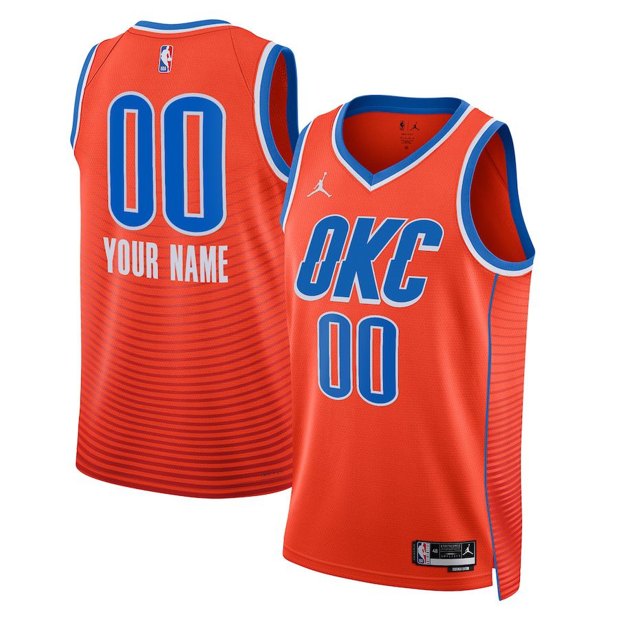 Men Oklahoma City Thunder Jordan Brand Orange Statement Edition 2022-23 Swingman Custom NBA Jersey->youth nba jersey->Youth Jersey